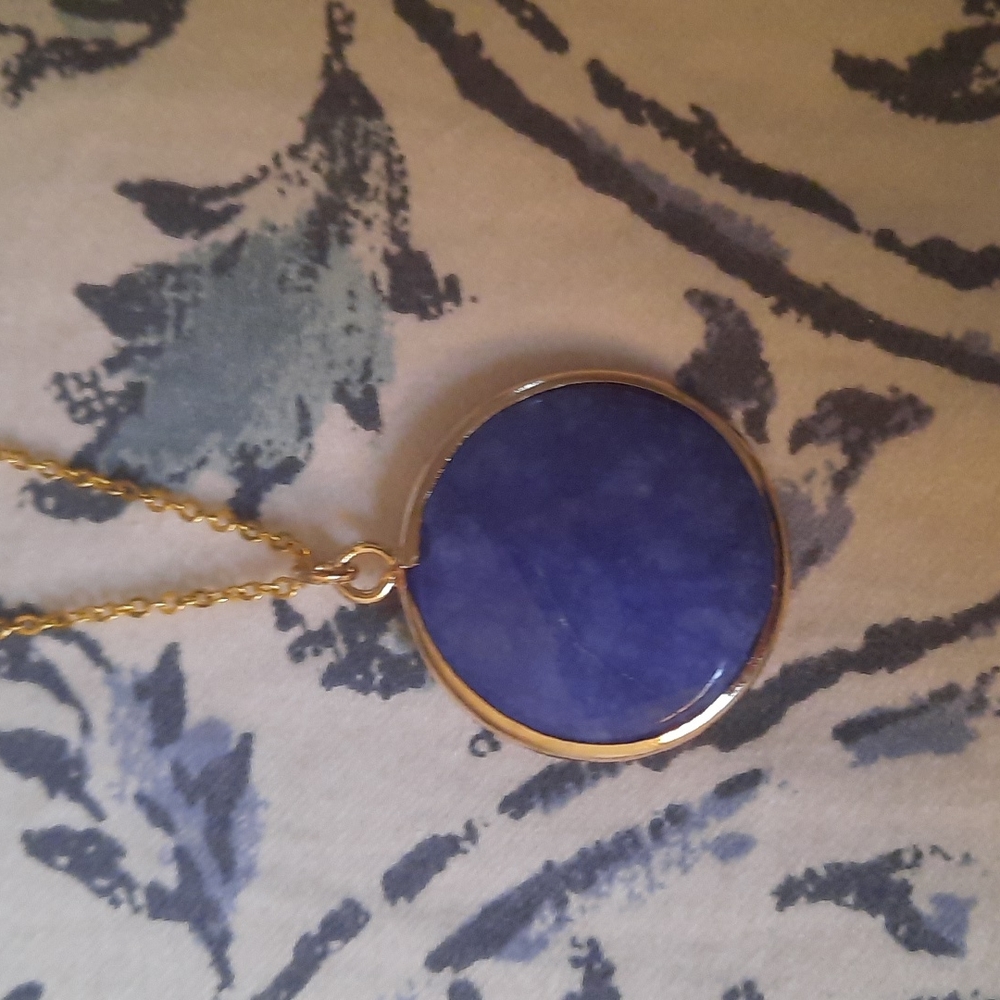 Taolei 18k gold-plated chain and blue stone pendant